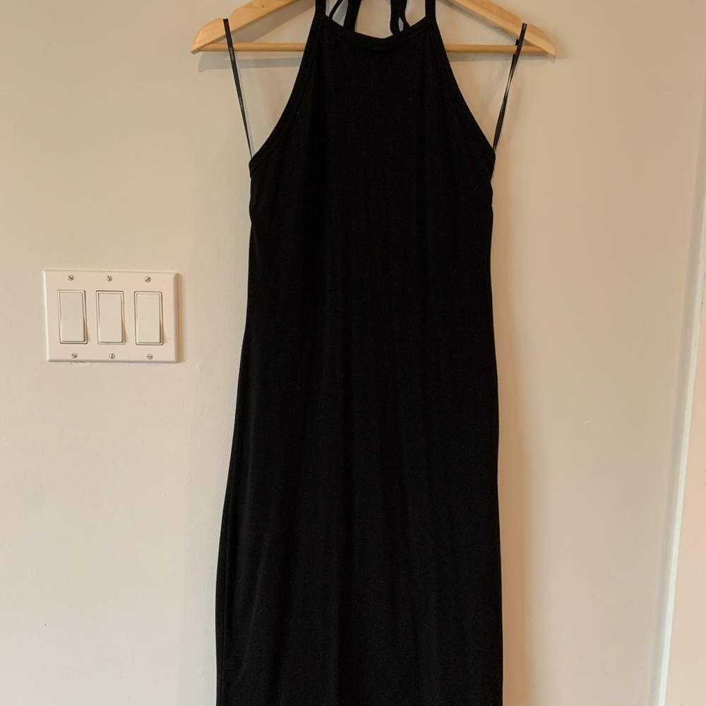 Forever 21 Black Dress Tie Neck Women’s Small S Y2K